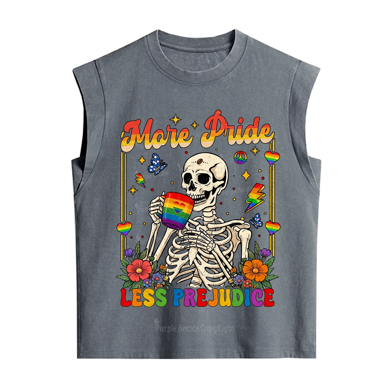 Purplehecate More Pride Less Prejudice Skeleton Vintage Washed Tank