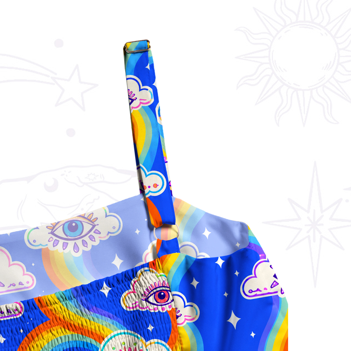 Purplehecate Rainbow Vision Pride Wide Straps Maxi Dress