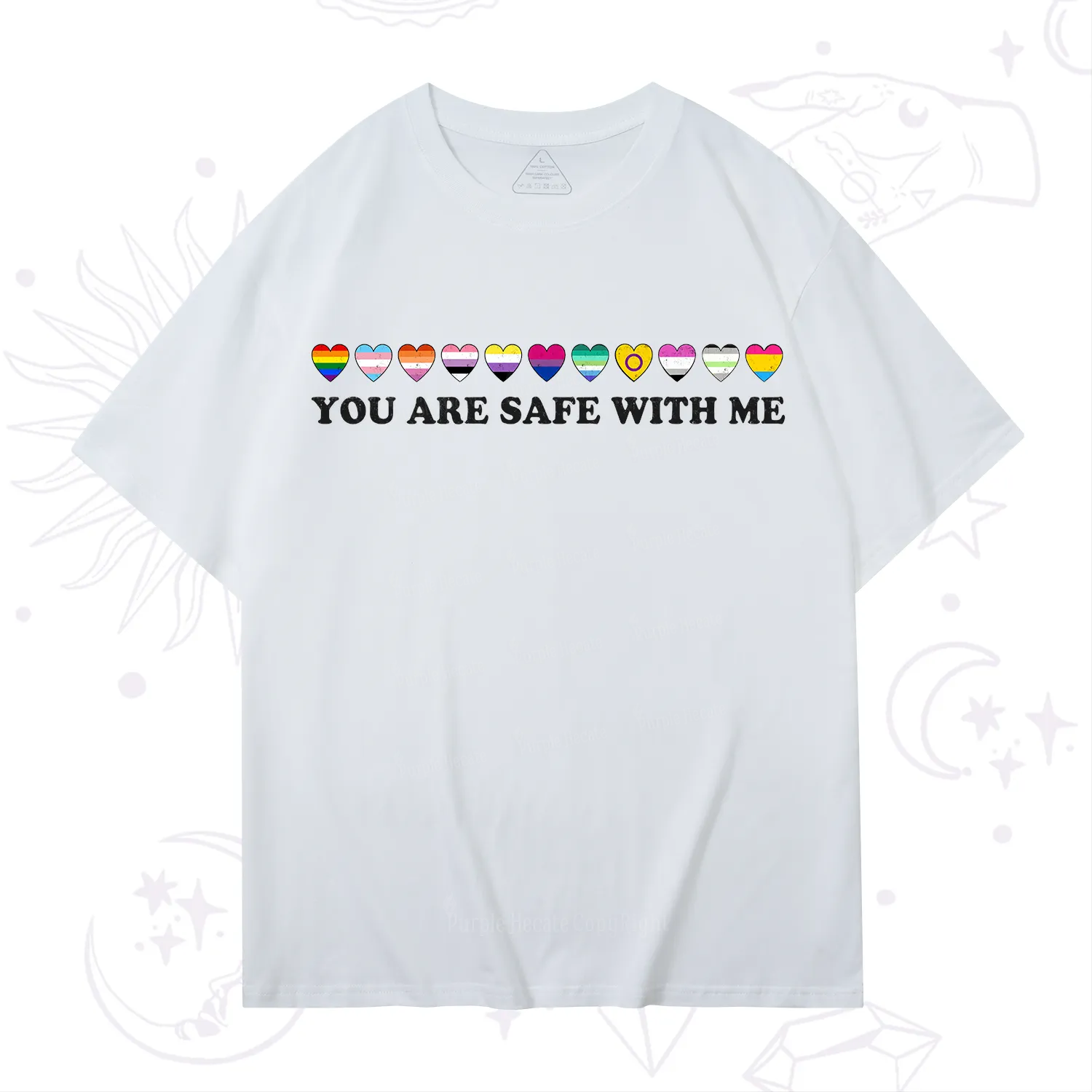Purplehecate You Are Safe With Me Pride T-Shirt