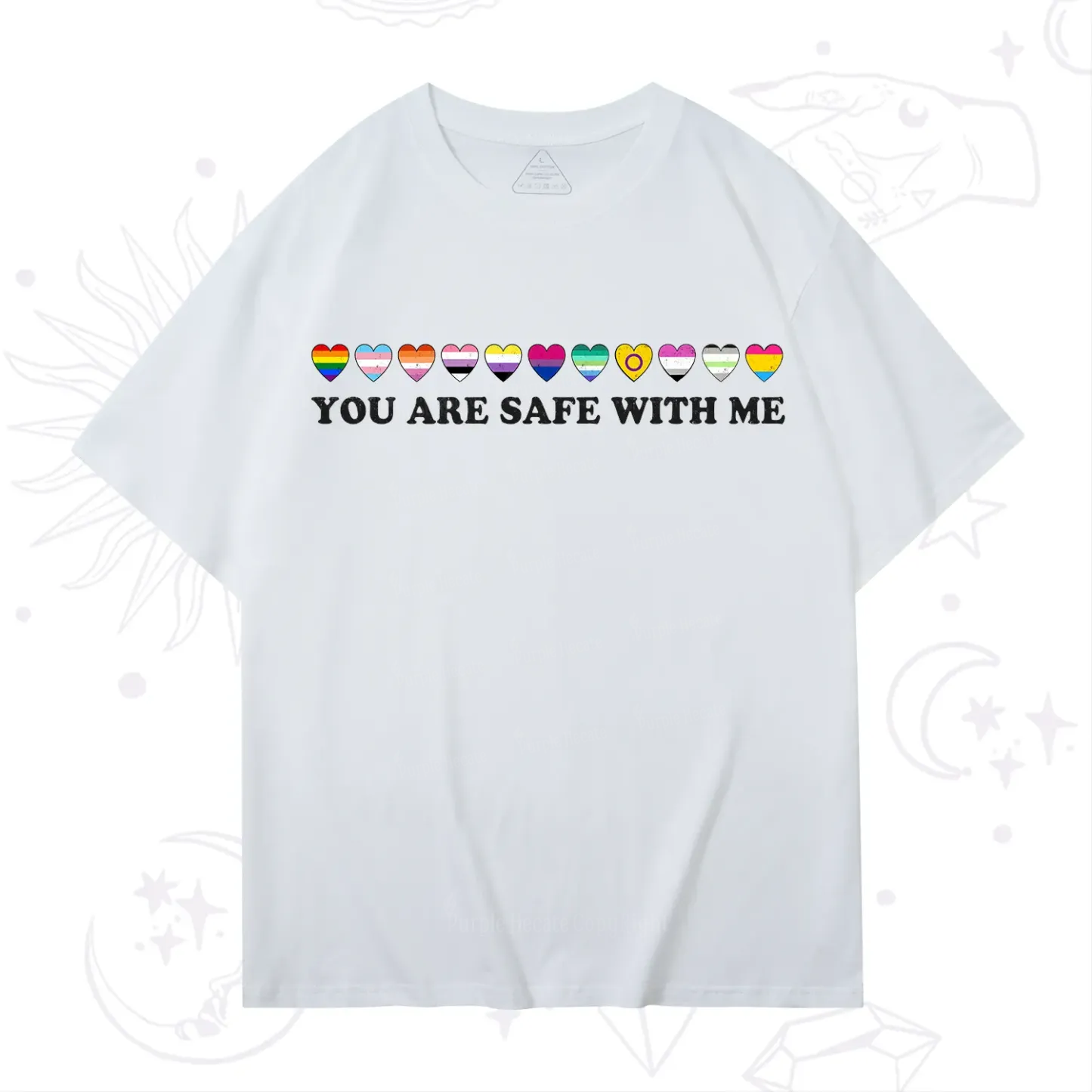 Purplehecate You Are Safe With Me Pride T-Shirt