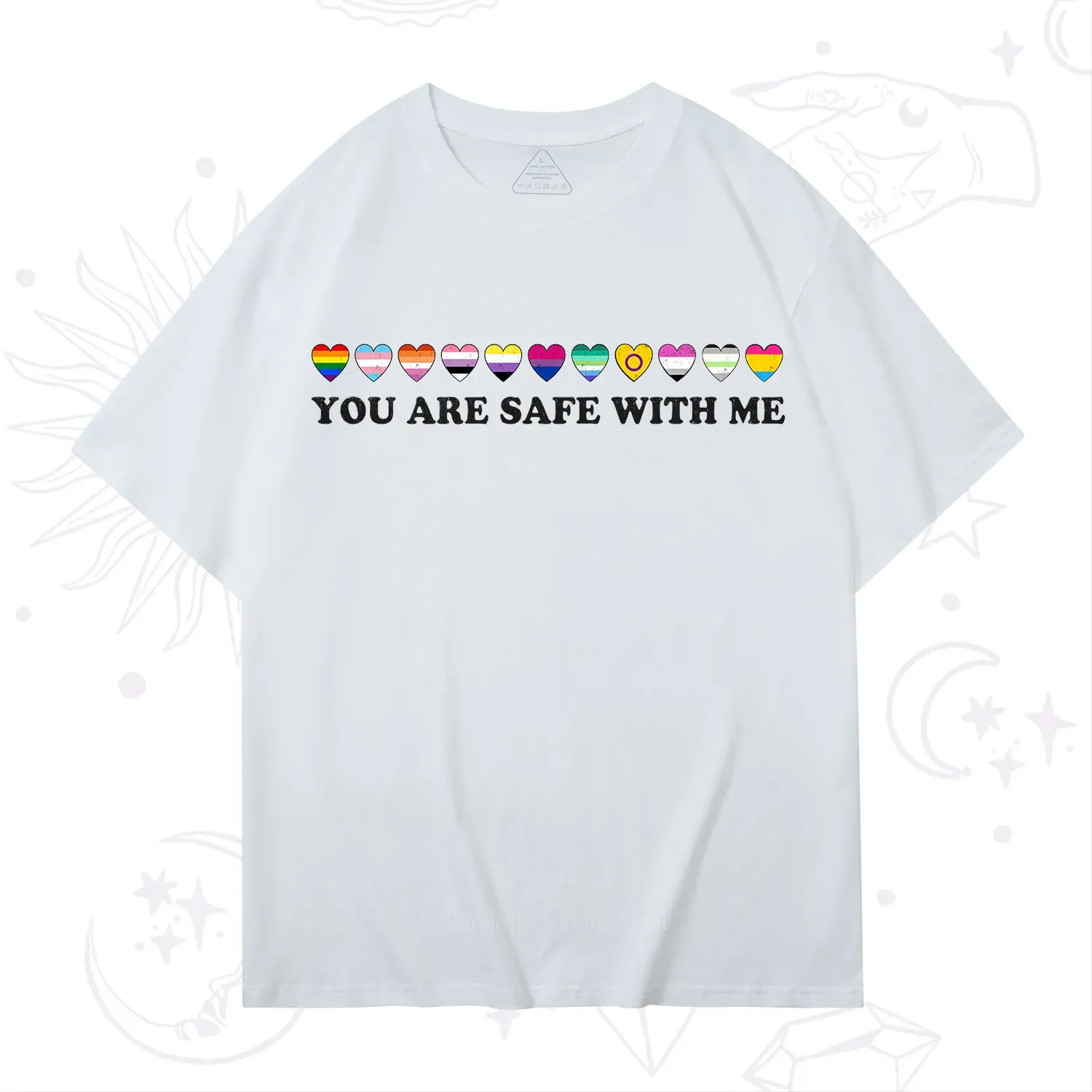 Purplehecate You Are Safe With Me Pride T-Shirt