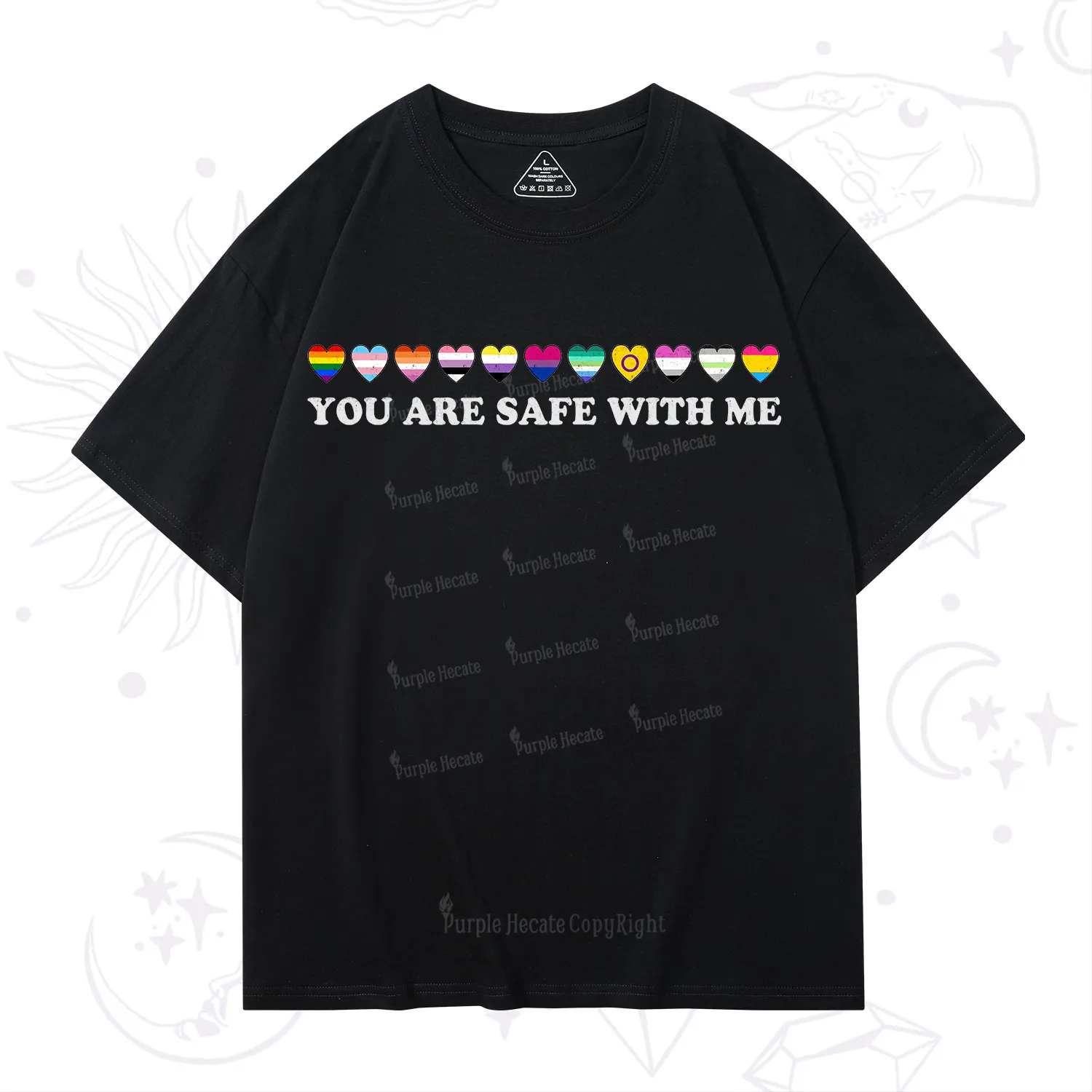 Purplehecate You Are Safe With Me Pride T-Shirt