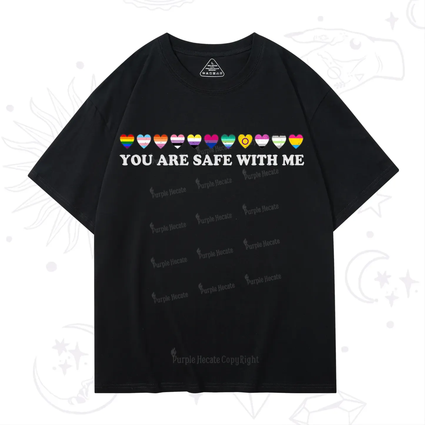 Purplehecate You Are Safe With Me Pride T-Shirt