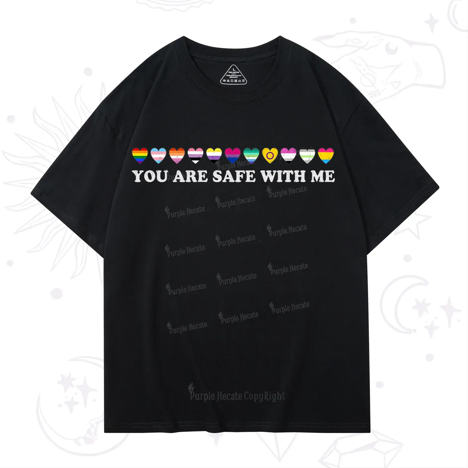 Purplehecate You Are Safe With Me Pride T-Shirt