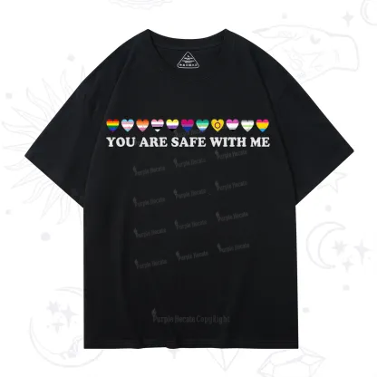 Purplehecate You Are Safe With Me Pride T-Shirt