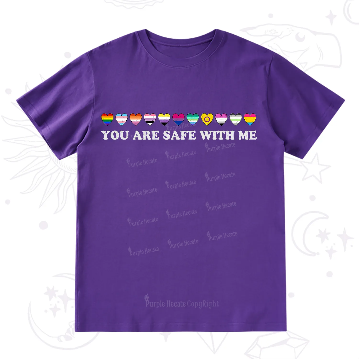 Purplehecate You Are Safe With Me Pride T-Shirt