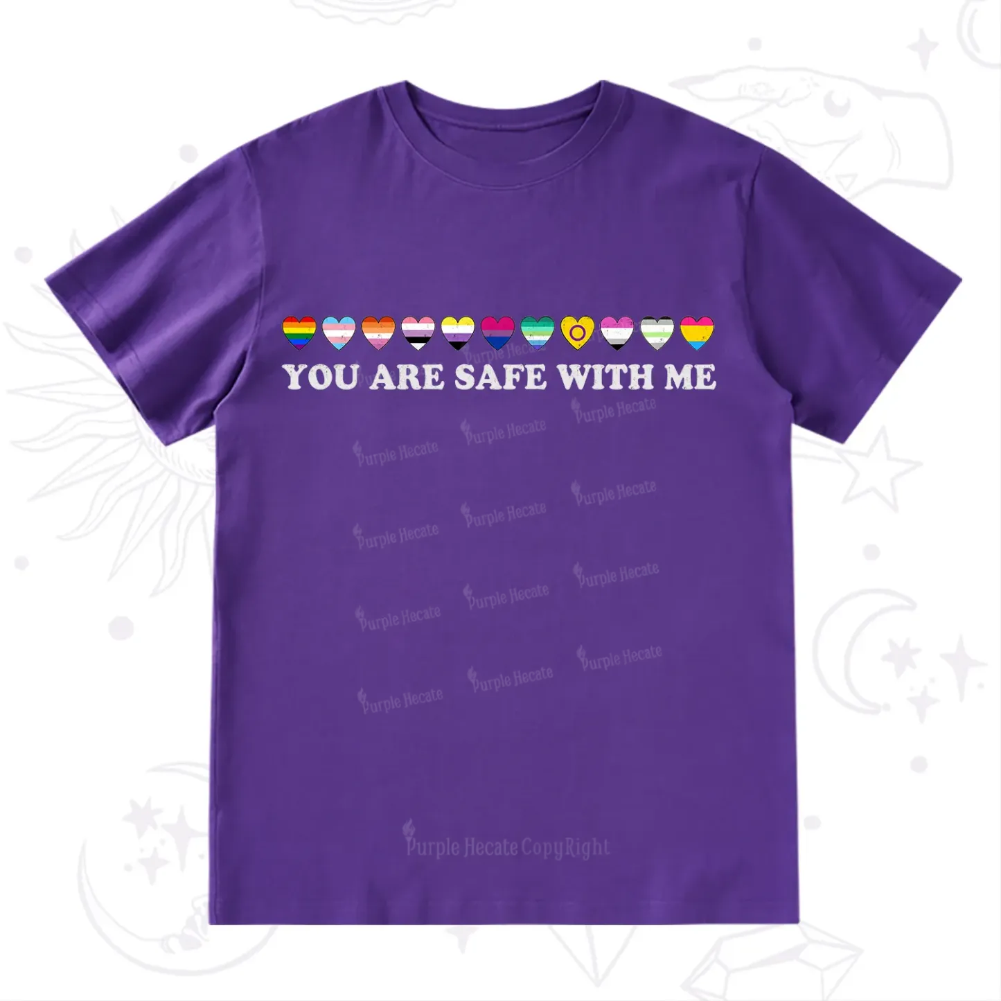 Purplehecate You Are Safe With Me Pride T-Shirt