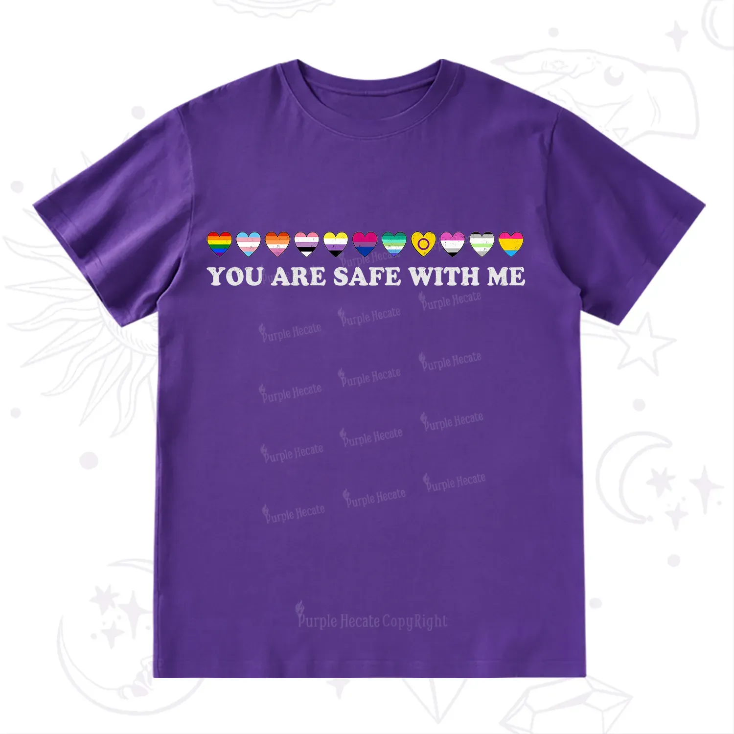 Purplehecate You Are Safe With Me Pride T-Shirt