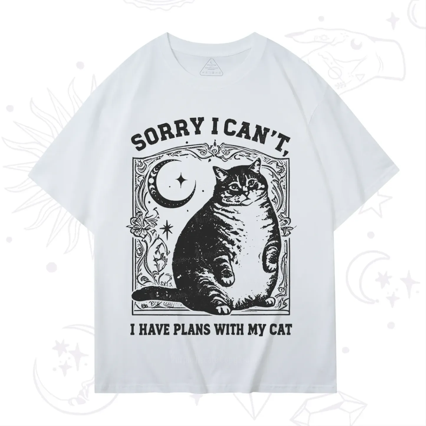 Purplehecate Sorry I Can't I Have Plans With My Cat T-Shirt