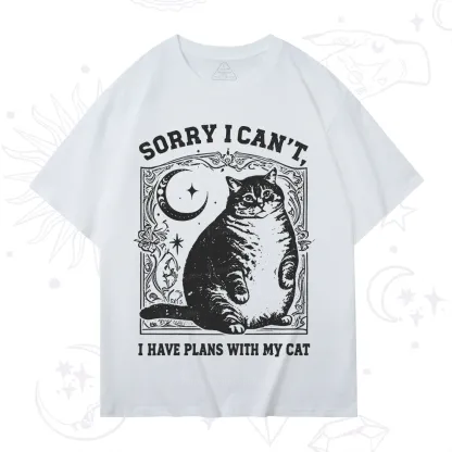 Purplehecate Sorry I Can't I Have Plans With My Cat T-Shirt