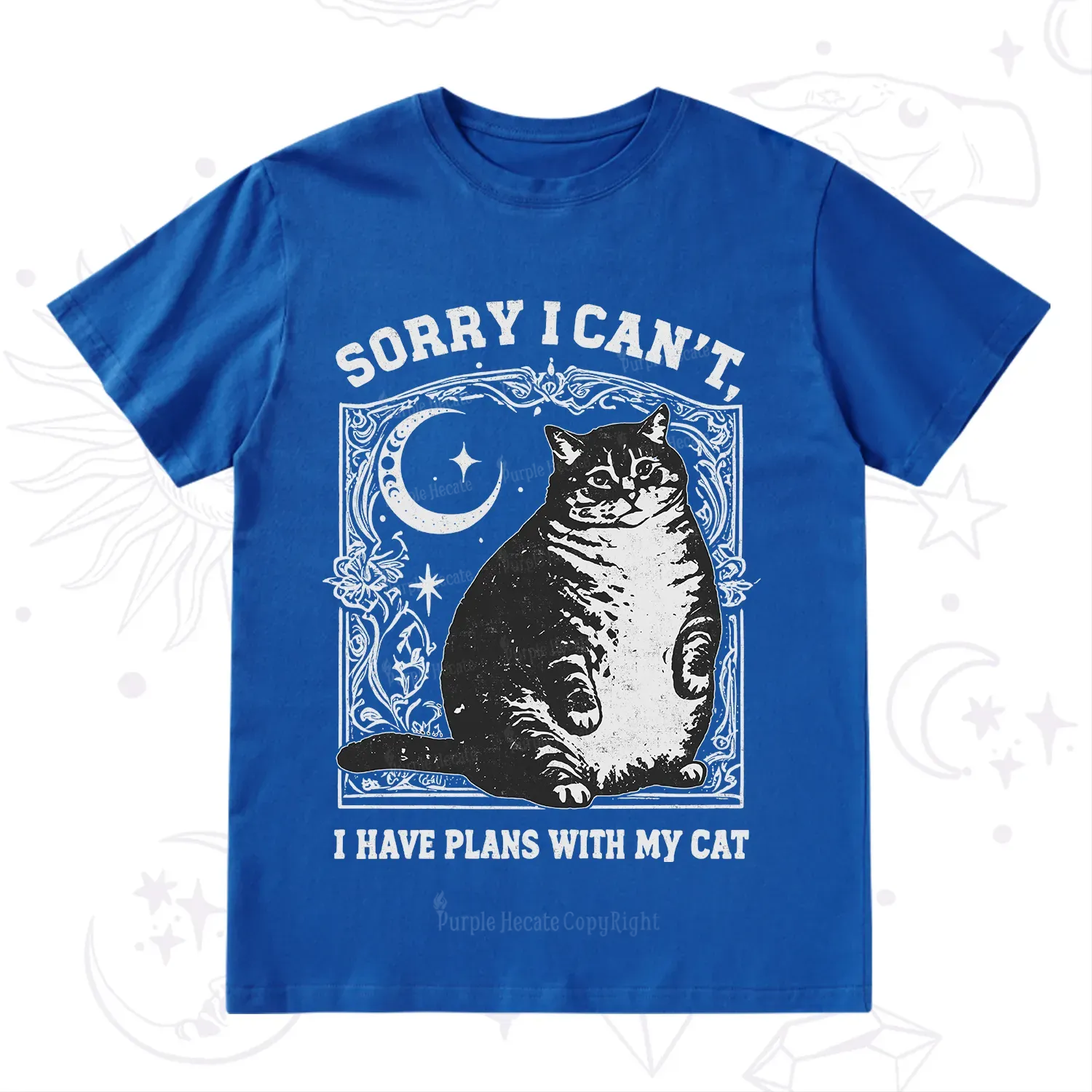 Purplehecate Sorry I Can't I Have Plans With My Cat T-Shirt