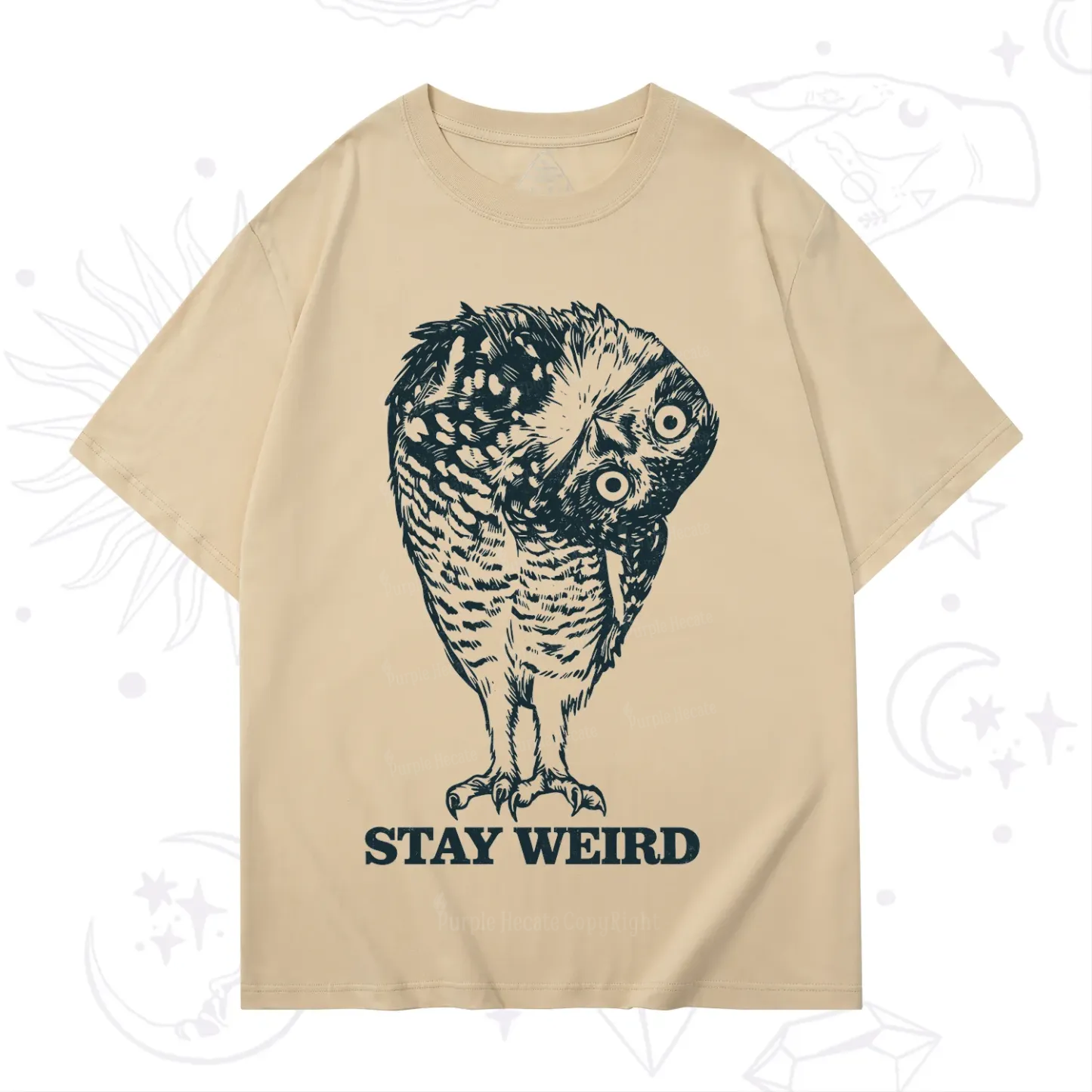 Purplehecate Stay Weird Innocent Owl T-Shirt