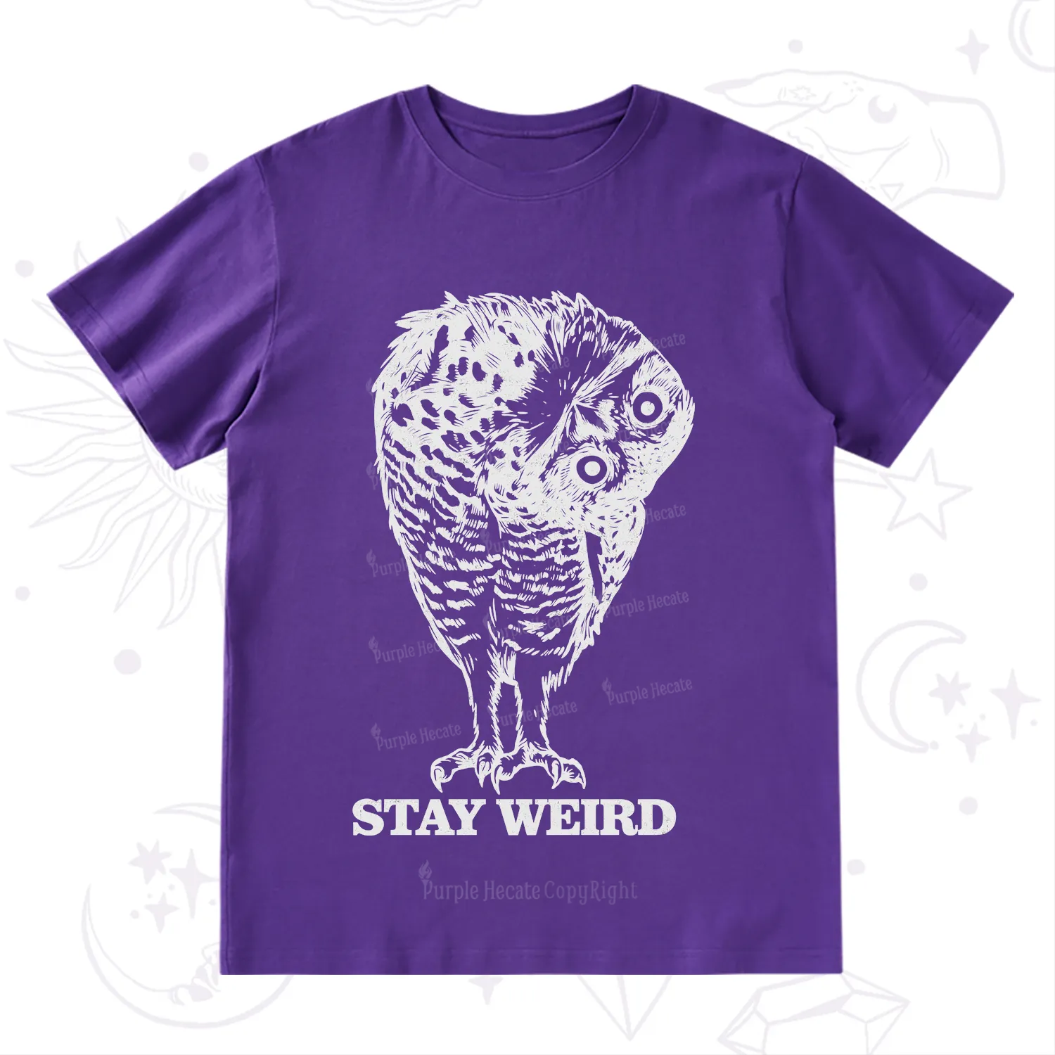 Purplehecate Stay Weird Innocent Owl T-Shirt