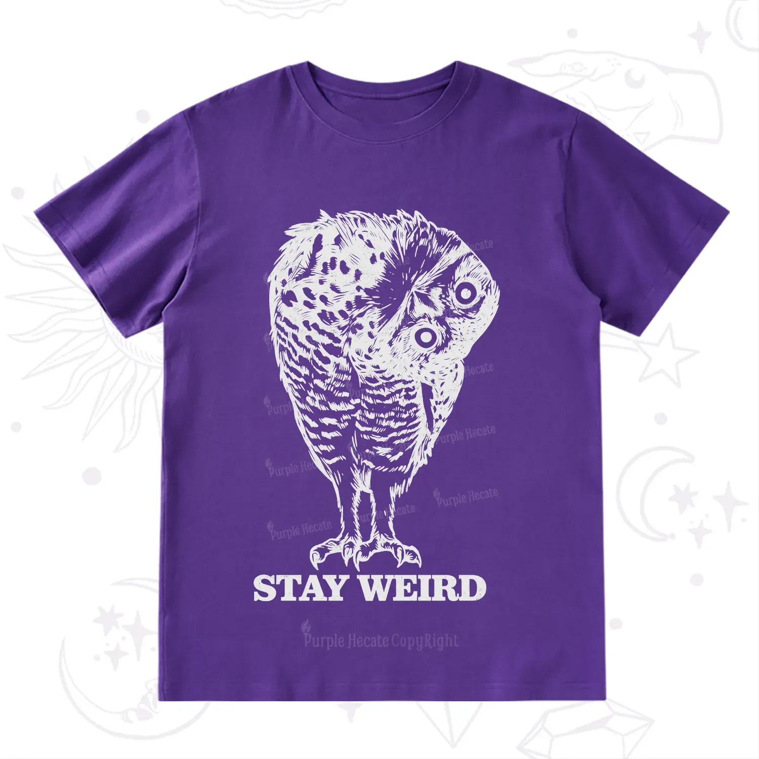 Purplehecate Stay Weird Innocent Owl T-Shirt