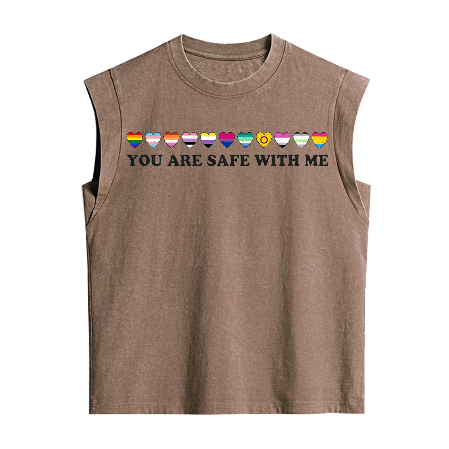 Purplehecate You Are Safe With Me Pride Vintage Washed Tank