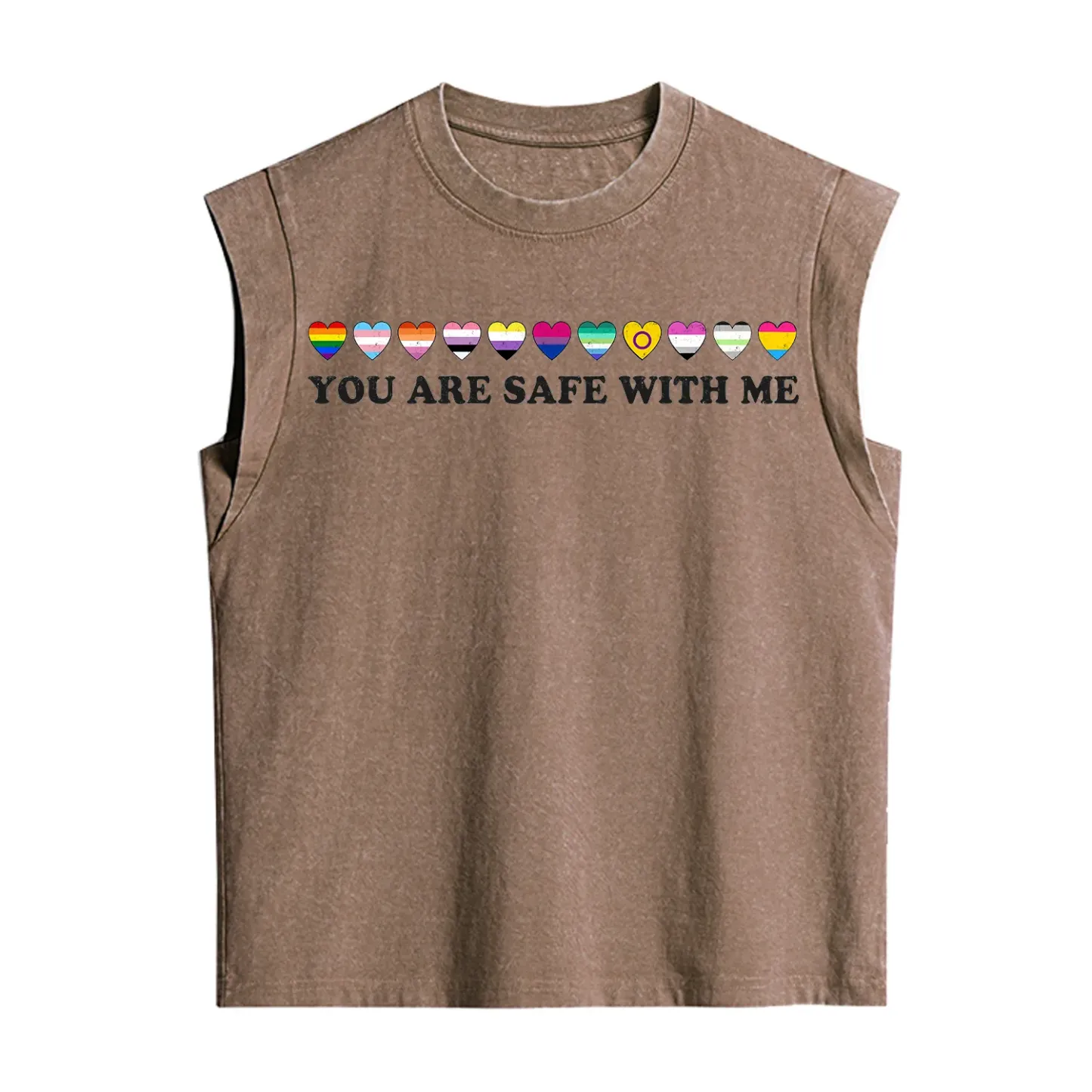 Purplehecate You Are Safe With Me Pride Vintage Washed Tank