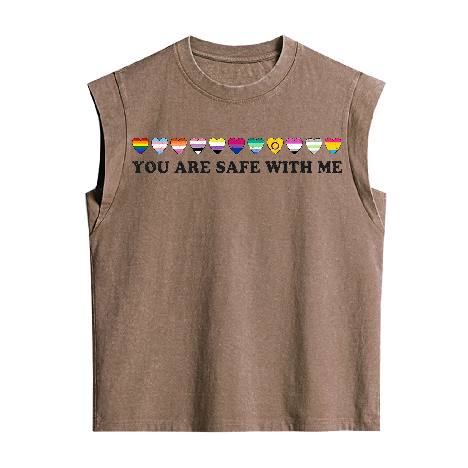 Purplehecate You Are Safe With Me Pride Vintage Washed Tank