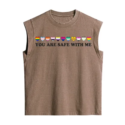 Purplehecate You Are Safe With Me Pride Vintage Washed Tank
