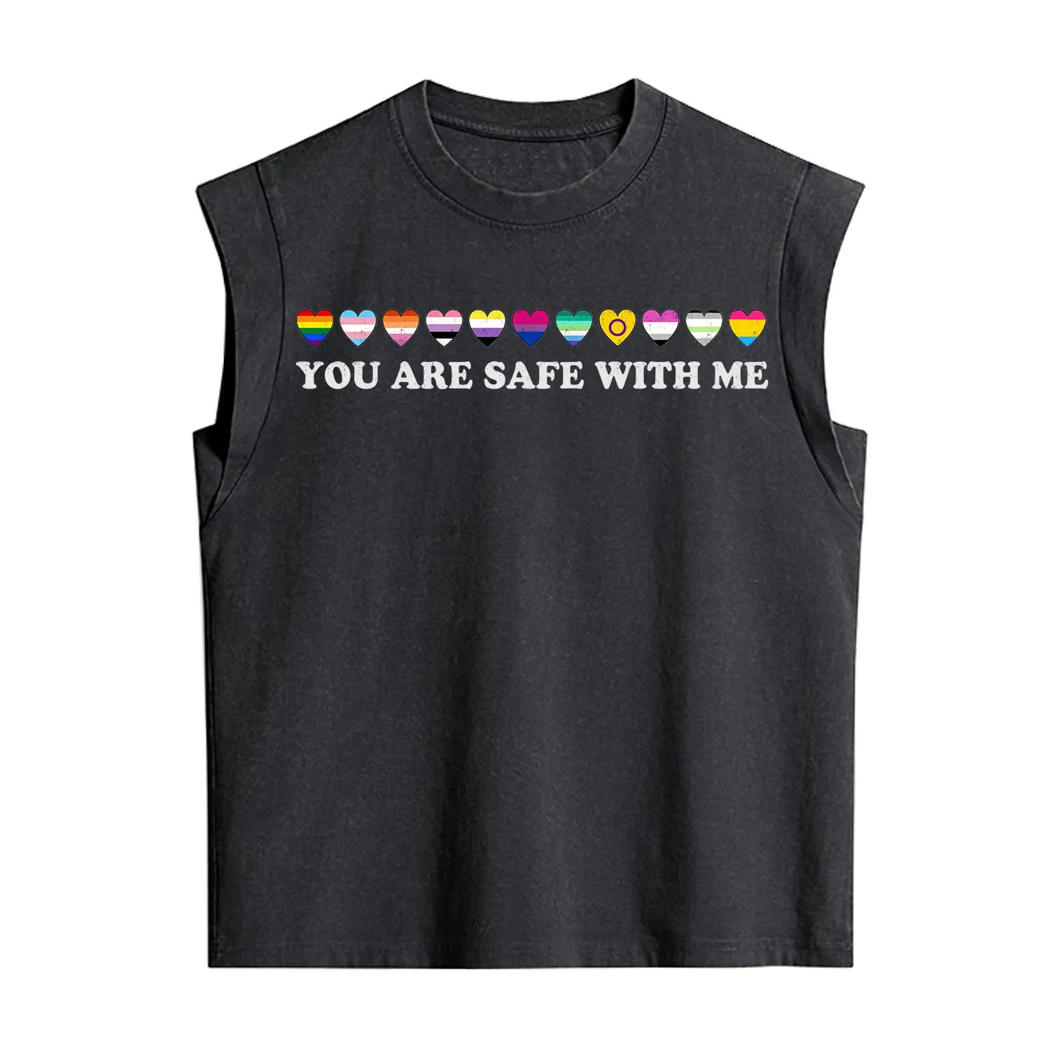 Purplehecate You Are Safe With Me Pride Vintage Washed Tank