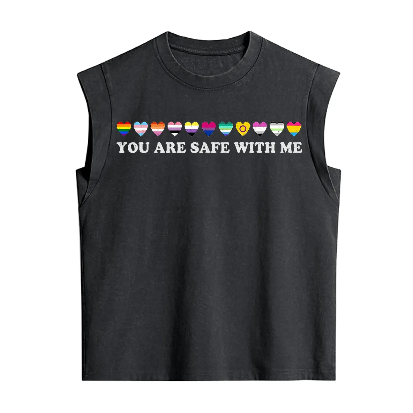 Purplehecate You Are Safe With Me Pride Vintage Washed Tank
