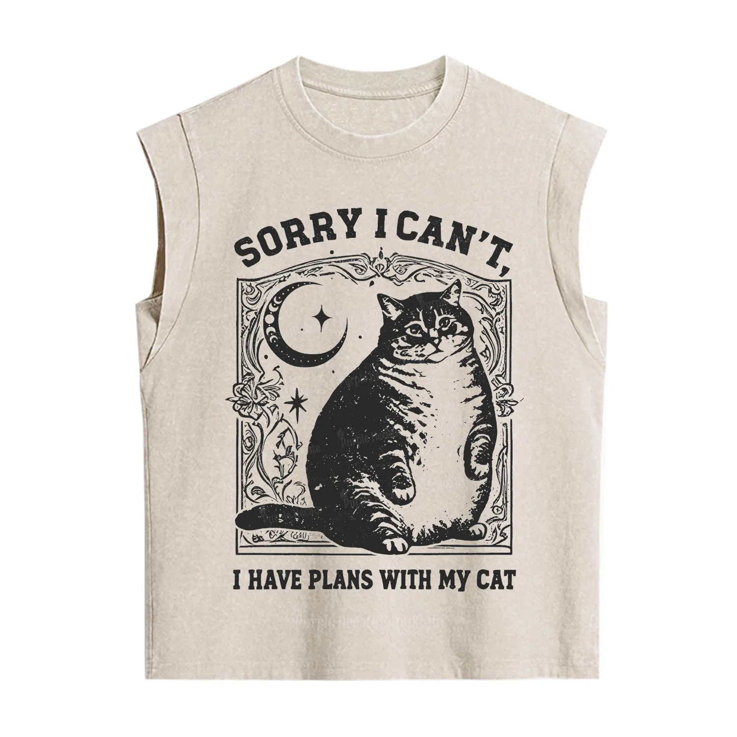 Purplehecate Sorry I Can't I Have Plans With My Cat Vintage Washed Tank