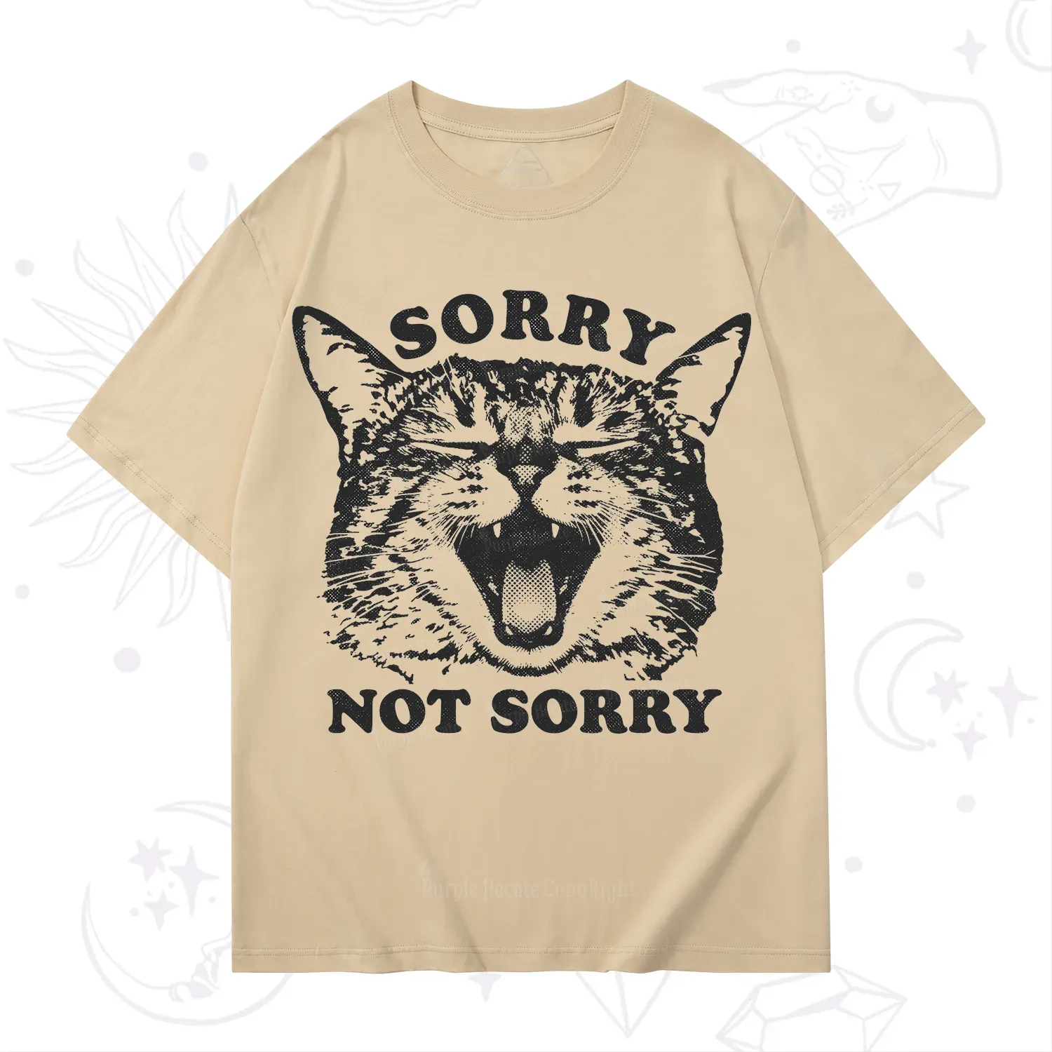 Purplehecate Sorry Not Sorry Funny Cat T-Shirt