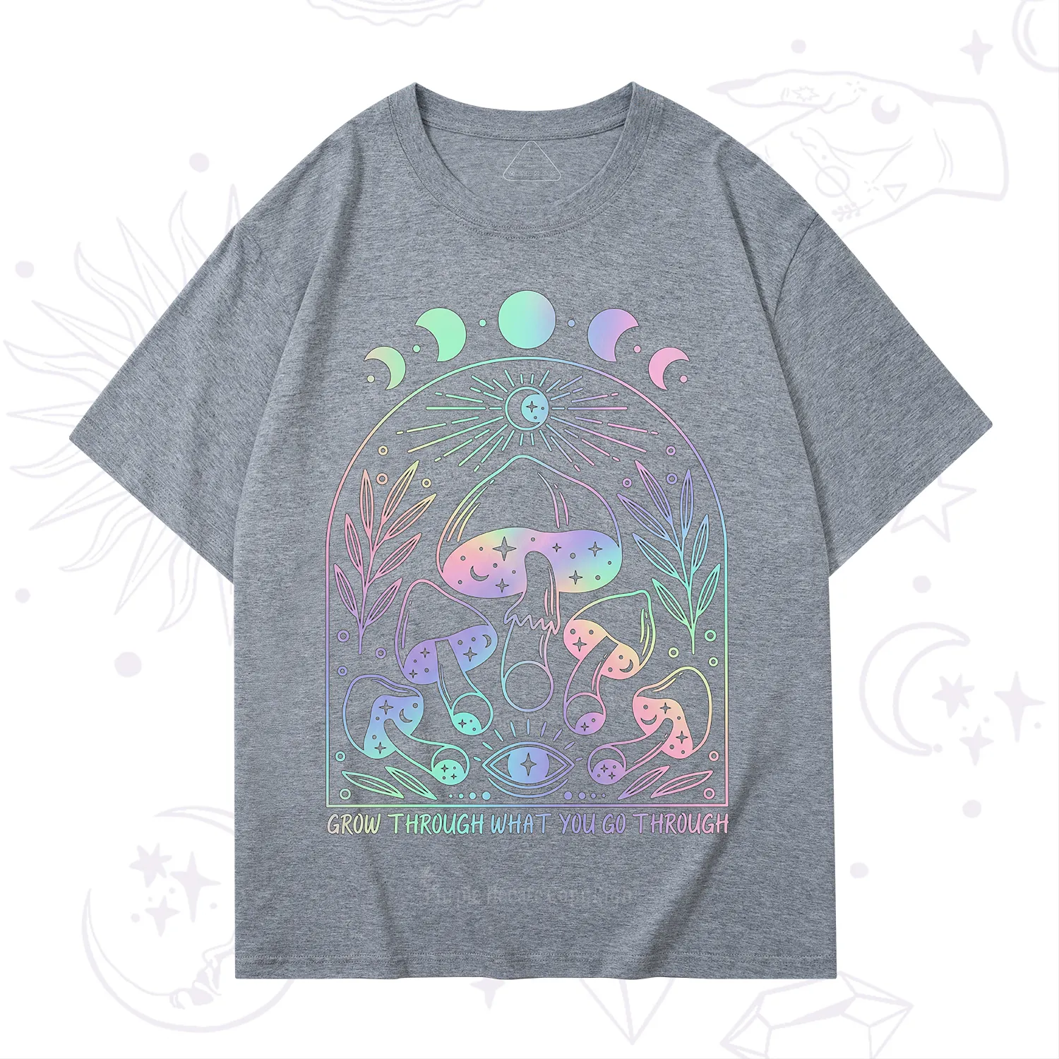 Purplehecate Moon Phases Mushroom T-Shirt
