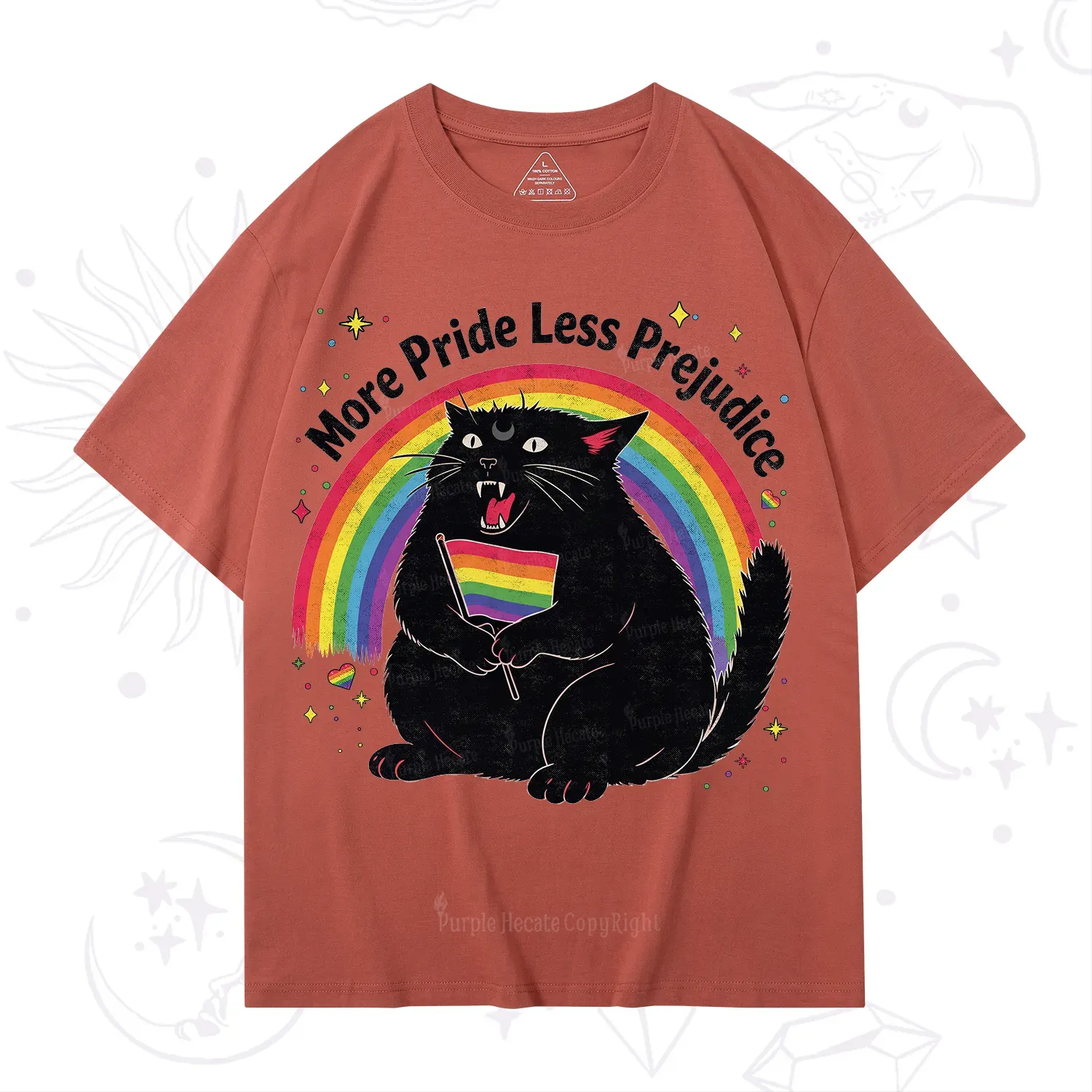 Purplehecate More Pride Less Prejudice Cat T-Shirt