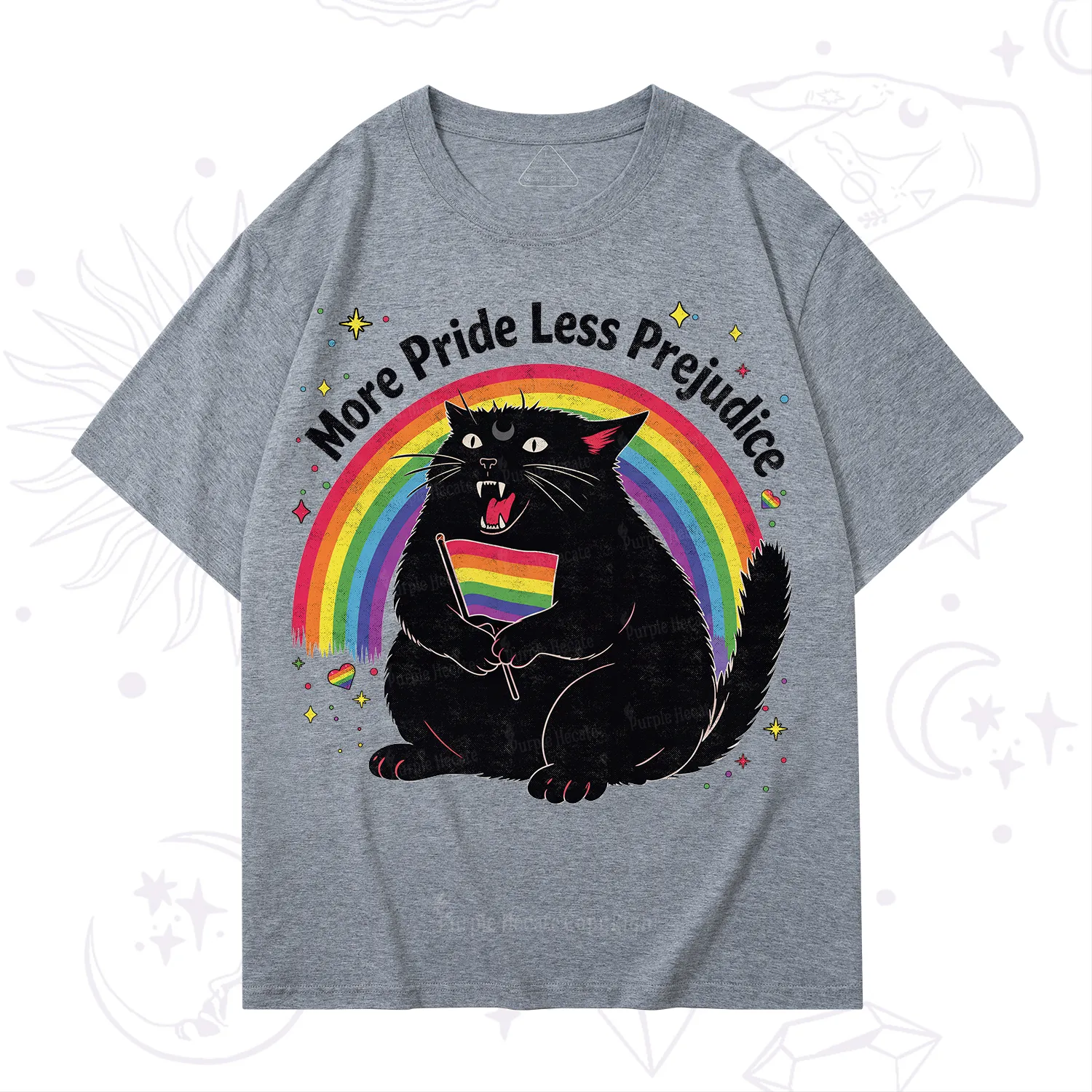 Purplehecate More Pride Less Prejudice Cat T-Shirt