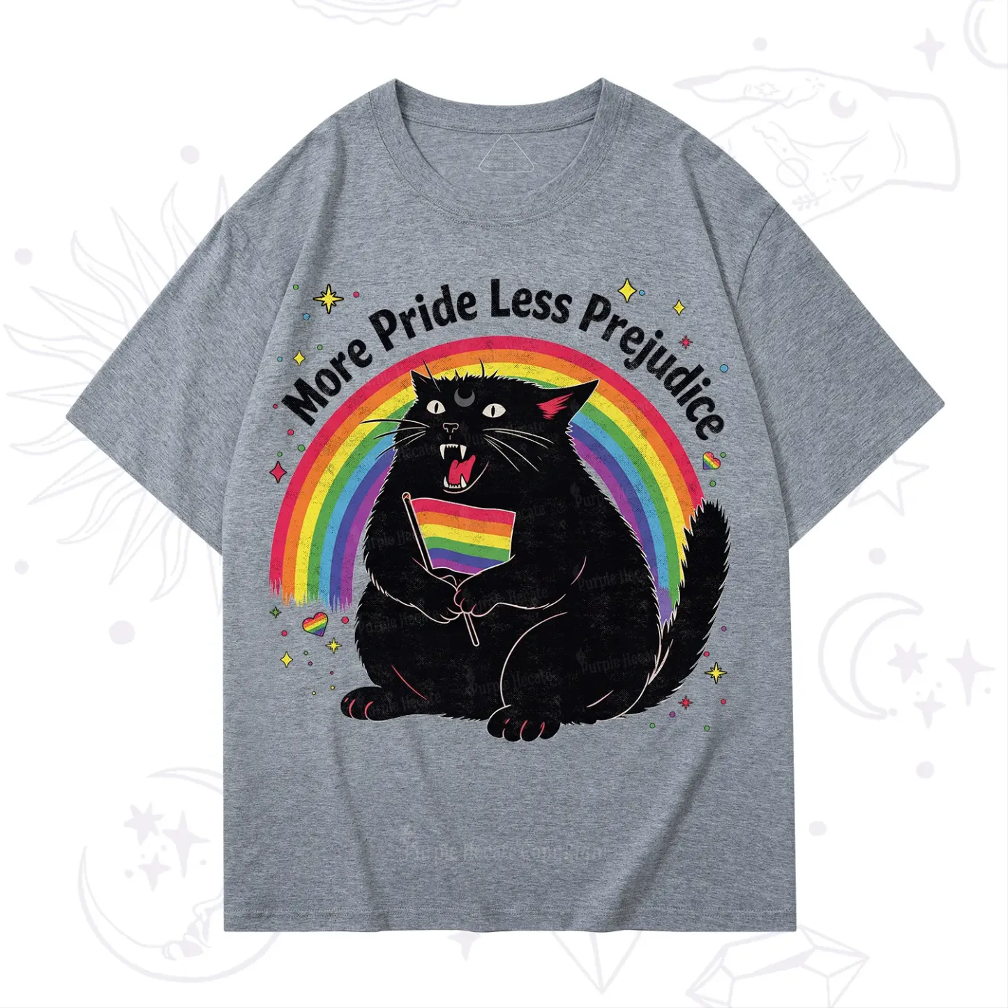 Purplehecate More Pride Less Prejudice Cat T-Shirt
