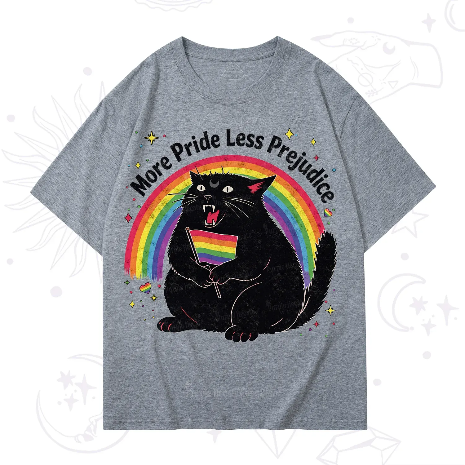 Purplehecate More Pride Less Prejudice Cat T-Shirt