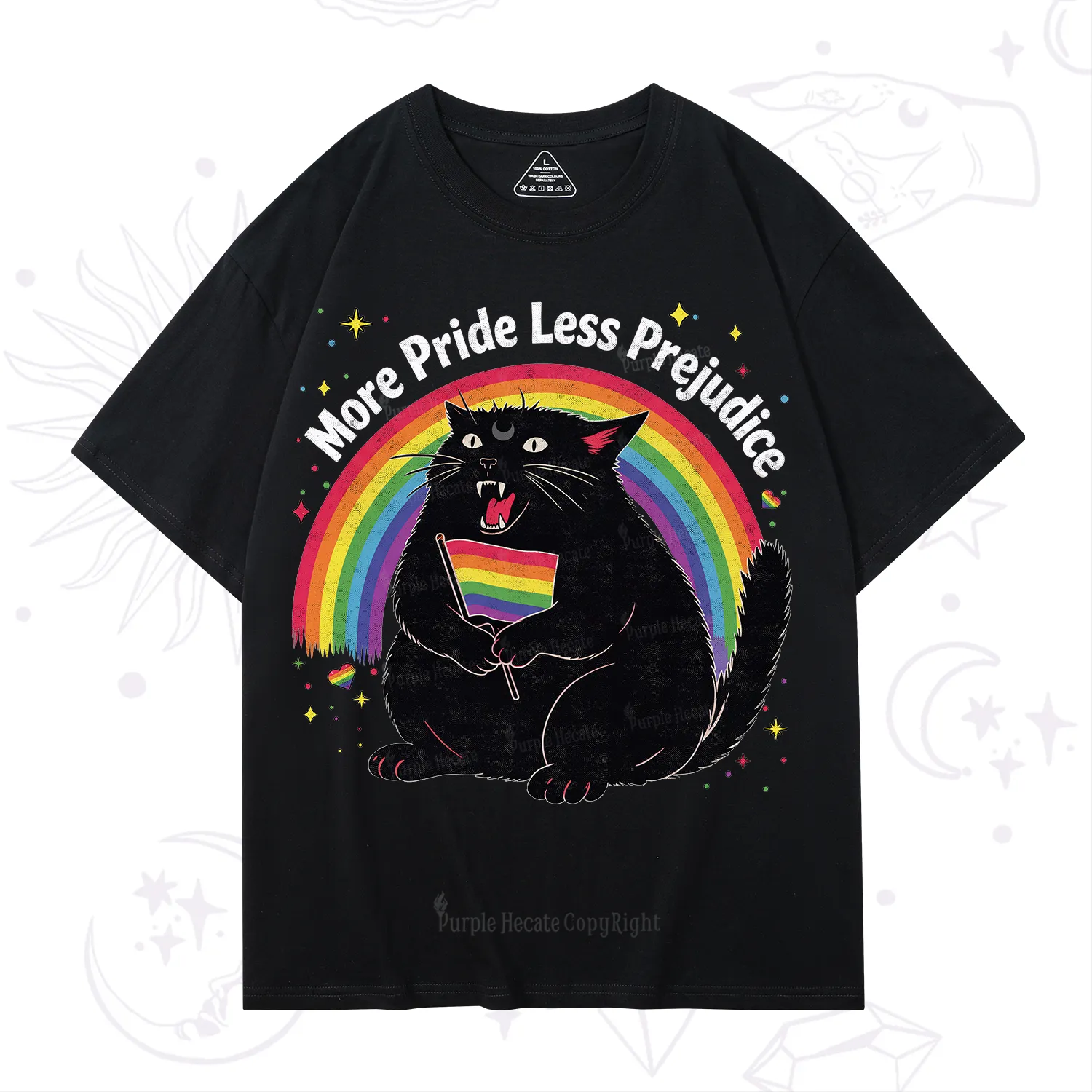 Purplehecate More Pride Less Prejudice Cat T-Shirt