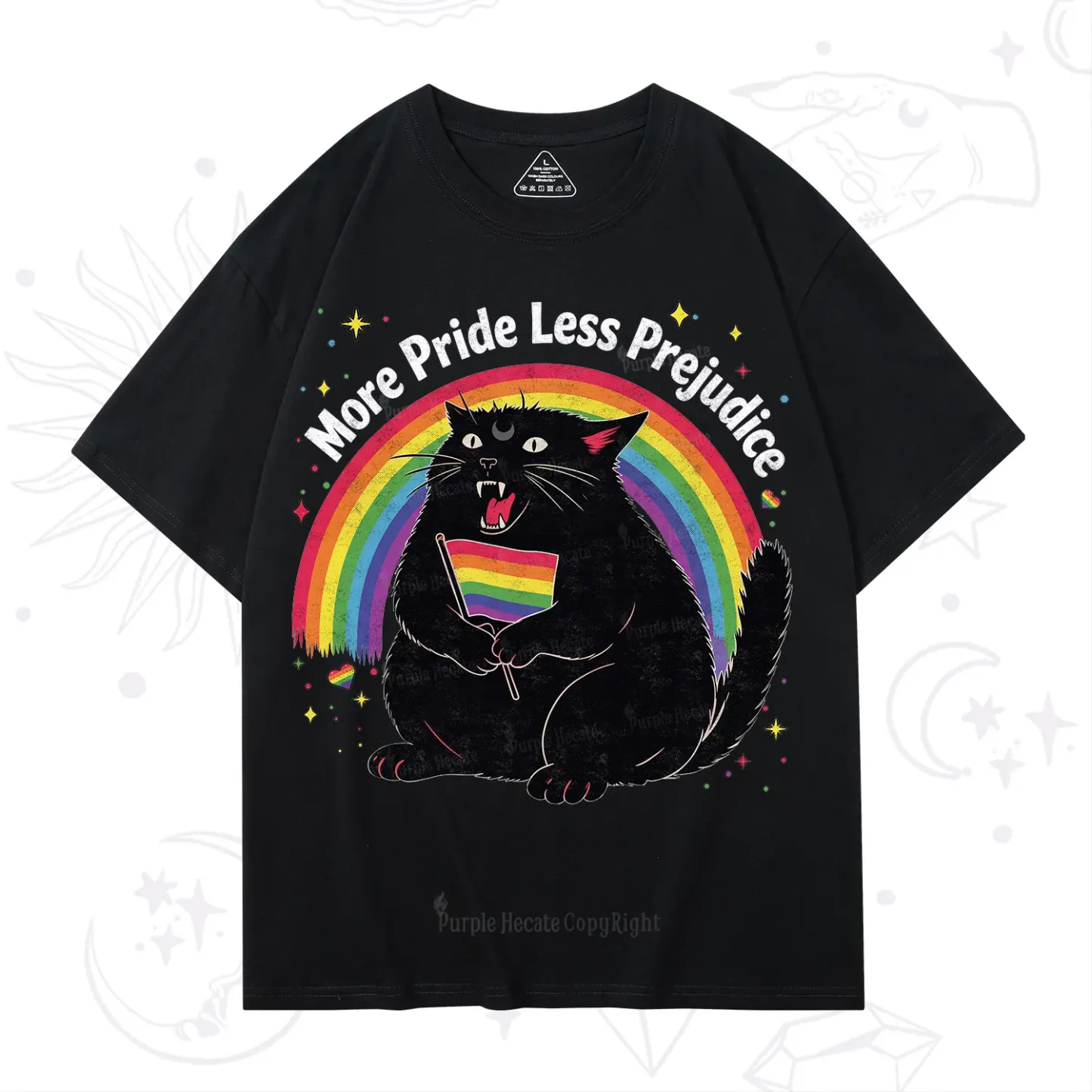 Purplehecate More Pride Less Prejudice Cat T-Shirt