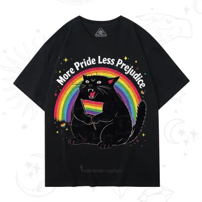 Purplehecate More Pride Less Prejudice Cat T-Shirt