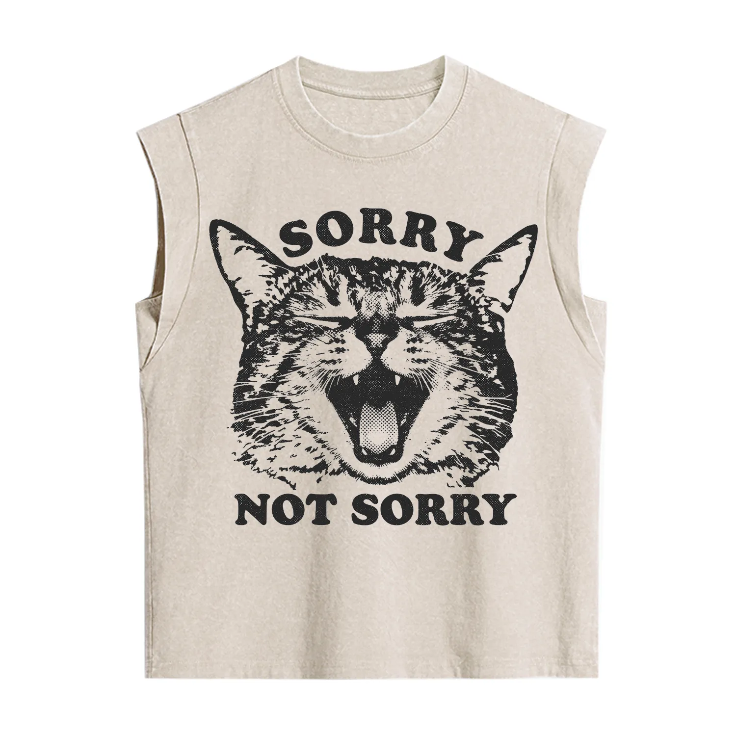 Purplehecate Sorry Not Sorry Funny Cat Vintage Washed Tank