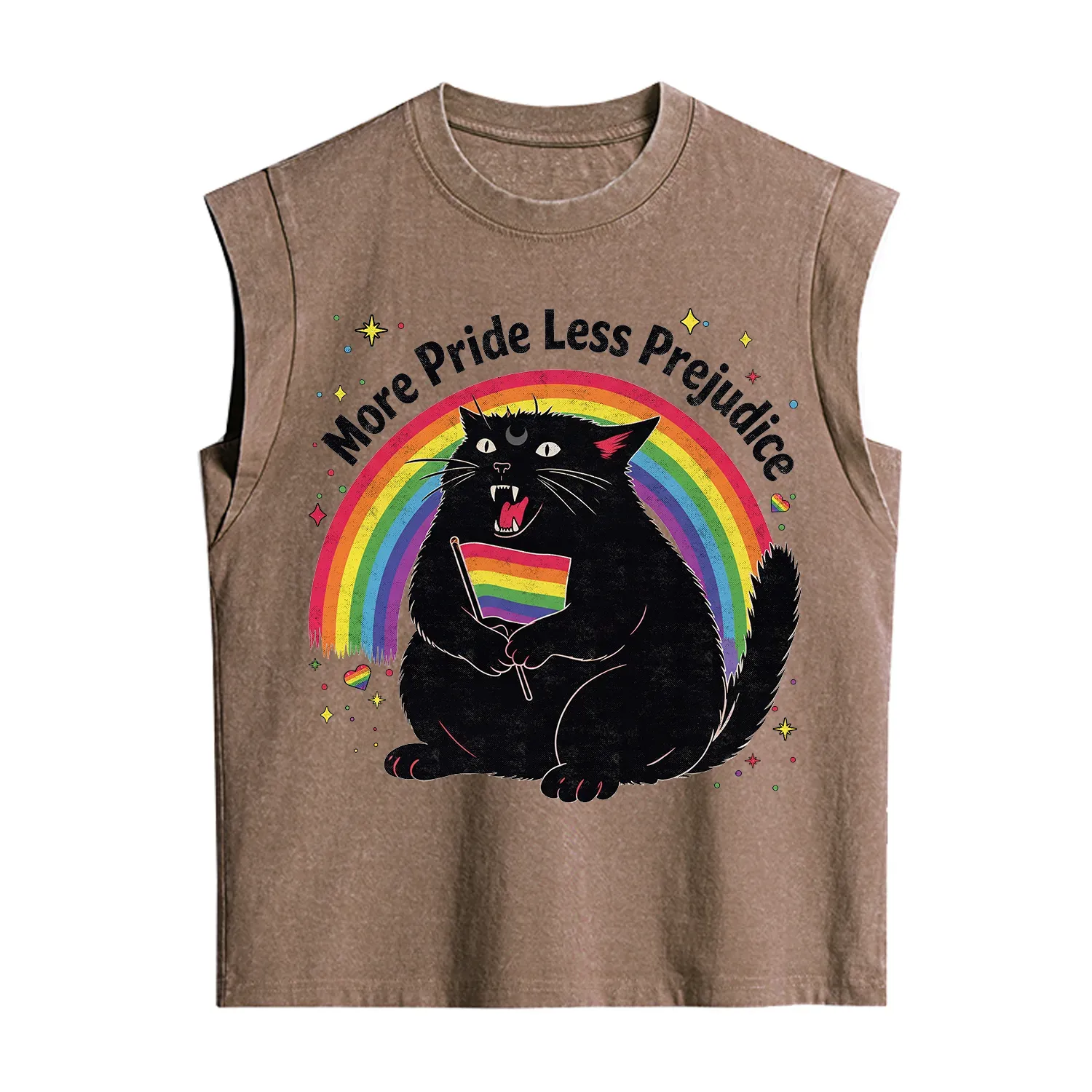 Purplehecate More Pride Less Prejudice Cat Vintage Washed Tank
