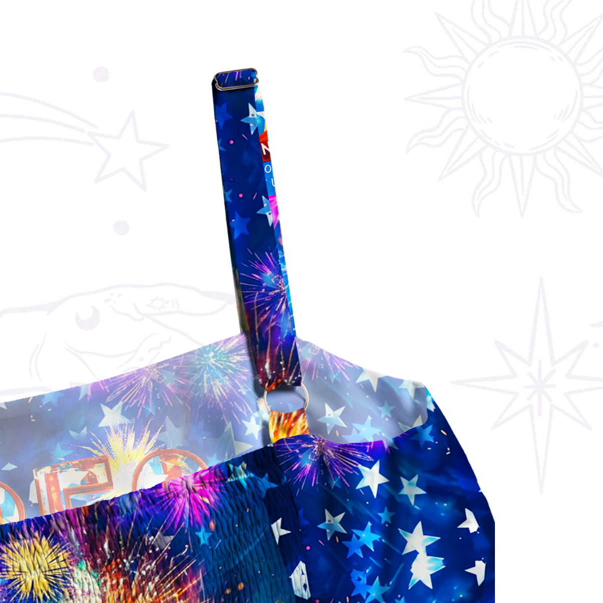 Purplehecate USA 250th Anniversary Fireworks Wide Straps Maxi Dress