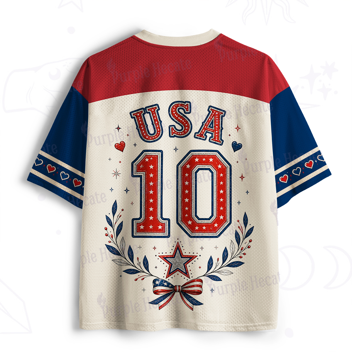 Purplehecate Patriotic Eagle USA 4th of July Mesh Jersey
