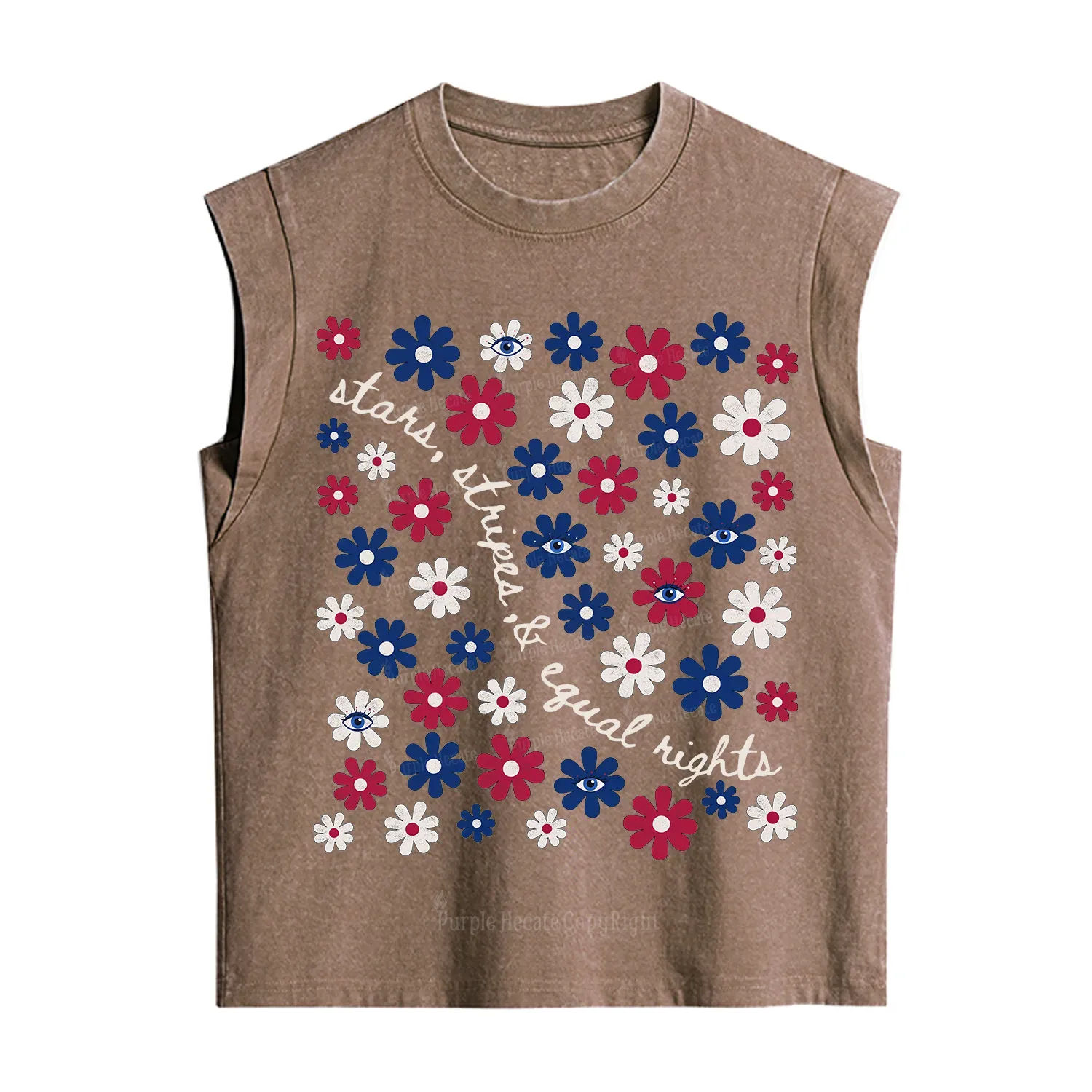 Purplehecate Stars Stripes Equal Rights Vintage Washed Tank