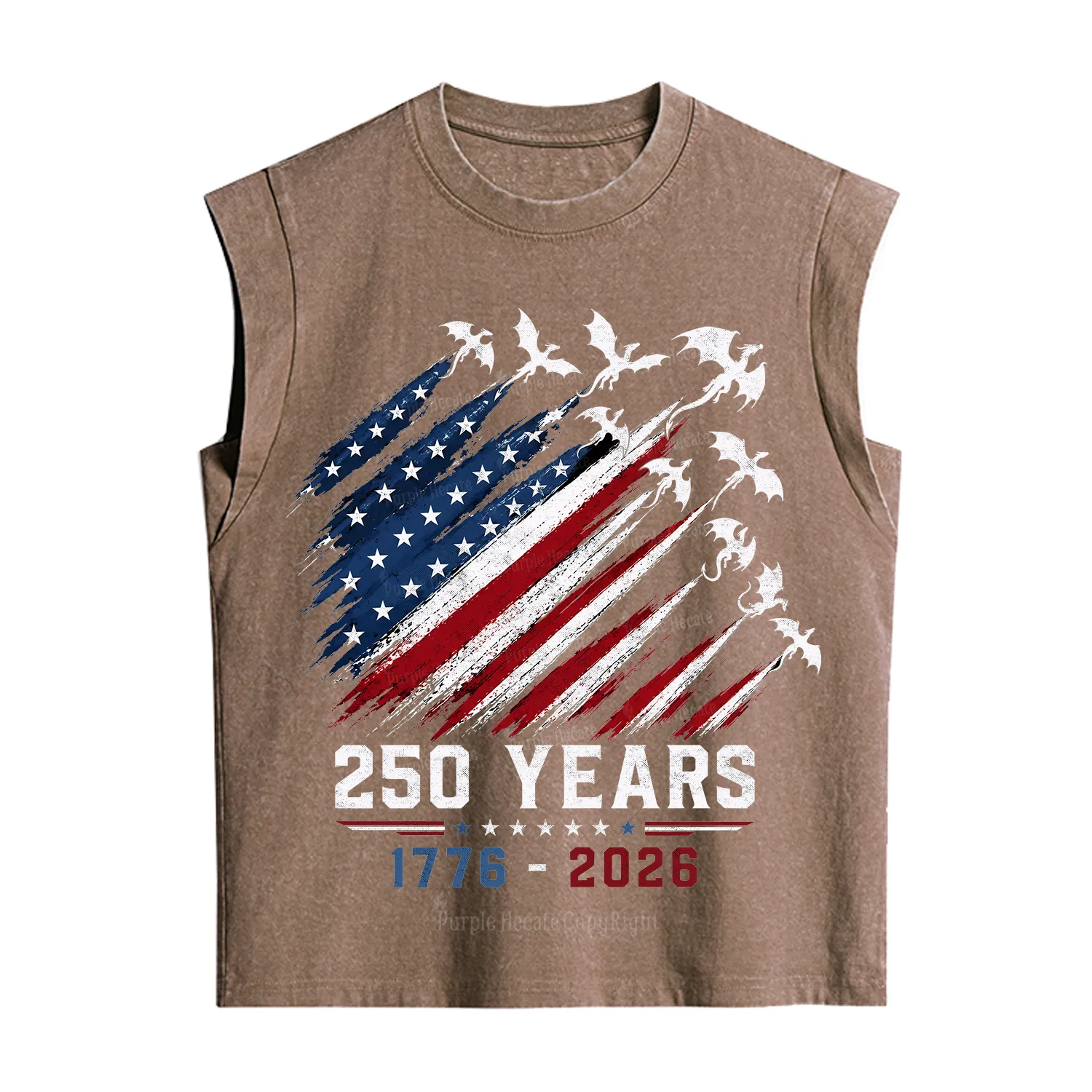 Purplehecate Red White Blue 250 Years Vintage Washed Tank