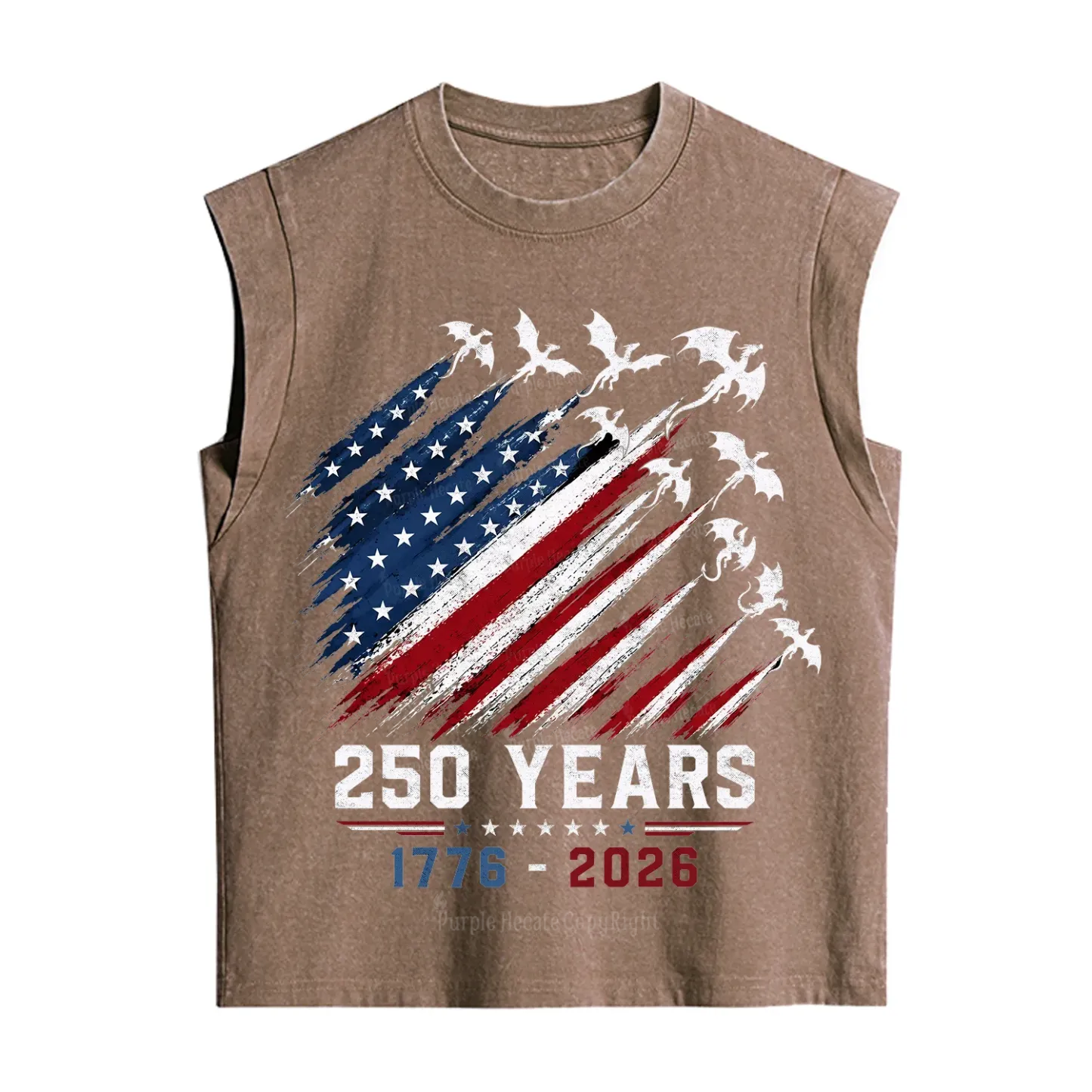 Purplehecate Red White Blue 250 Years Vintage Washed Tank