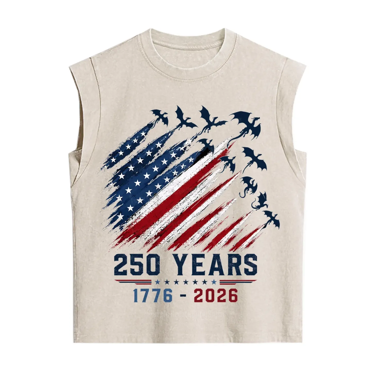 Purplehecate Red White Blue 250 Years Vintage Washed Tank