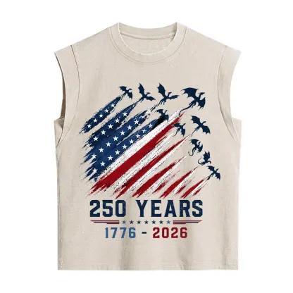 Purplehecate Red White Blue 250 Years Vintage Washed Tank