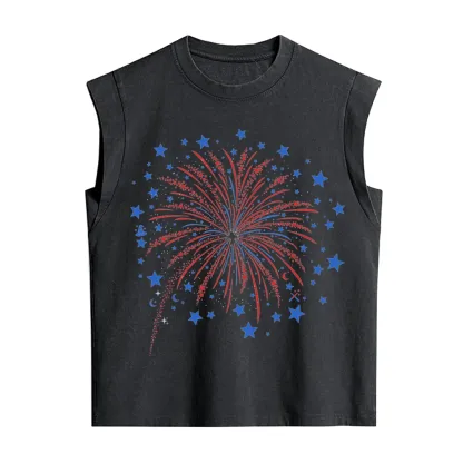  Purplehecate 4th Of July Firework Vintage Washed Tank