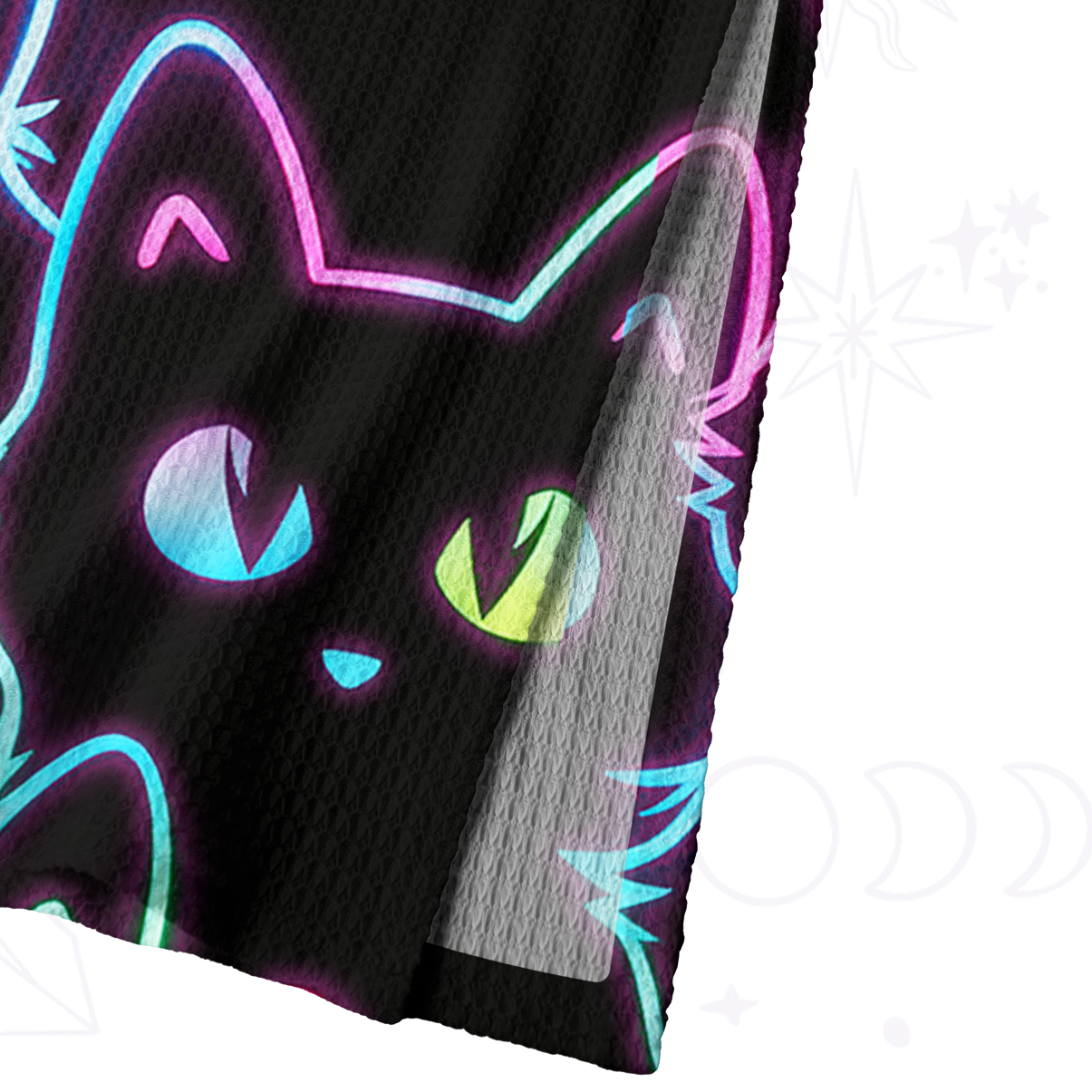 Purplehecate Neon Glow Stacked Cats Crochet Knit Maxi Dress