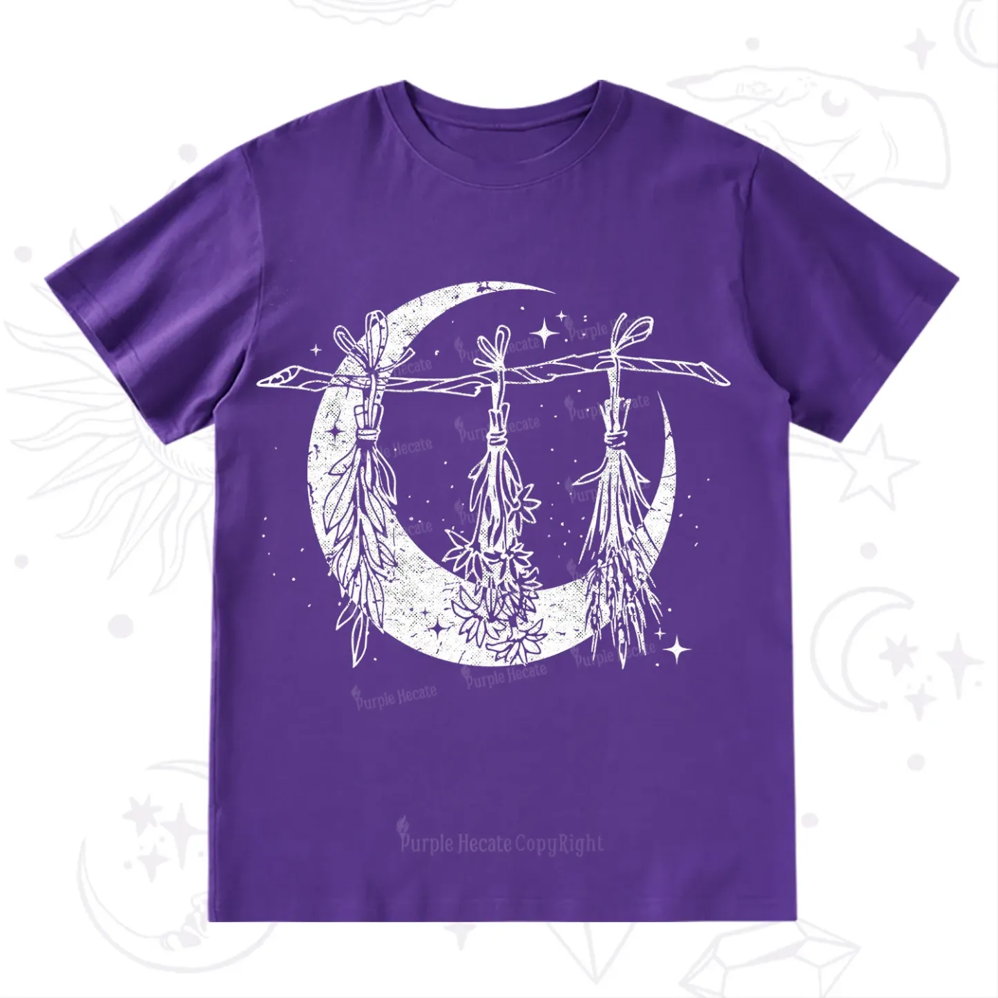 Purplehecate Witchy Moon Herbs T-Shirt