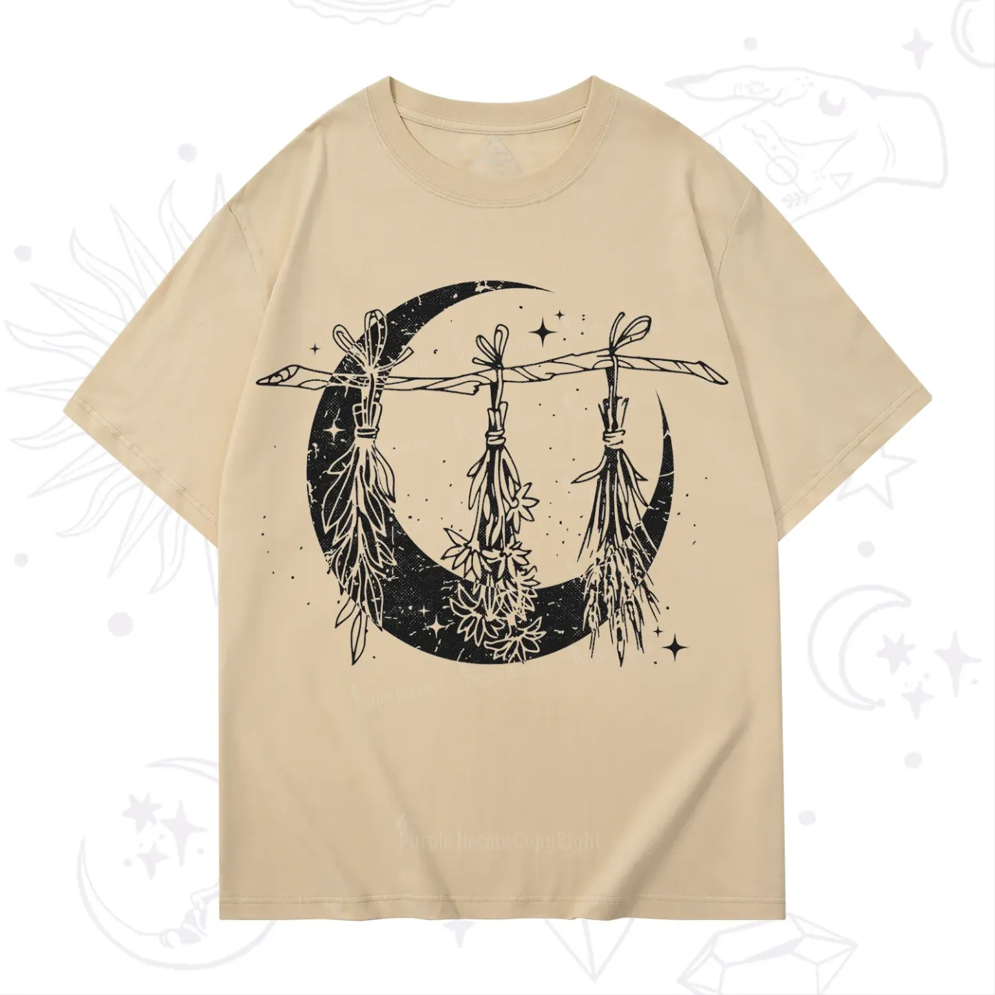 Purplehecate Witchy Moon Herbs T-Shirt