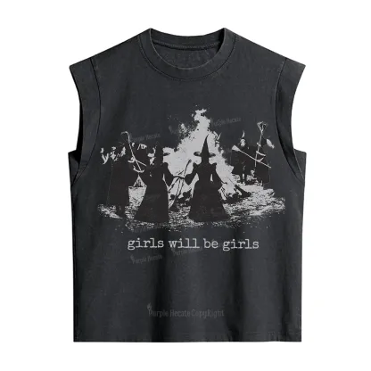 Purplehecate Girls Will Be Girls Vintage Washed Tank