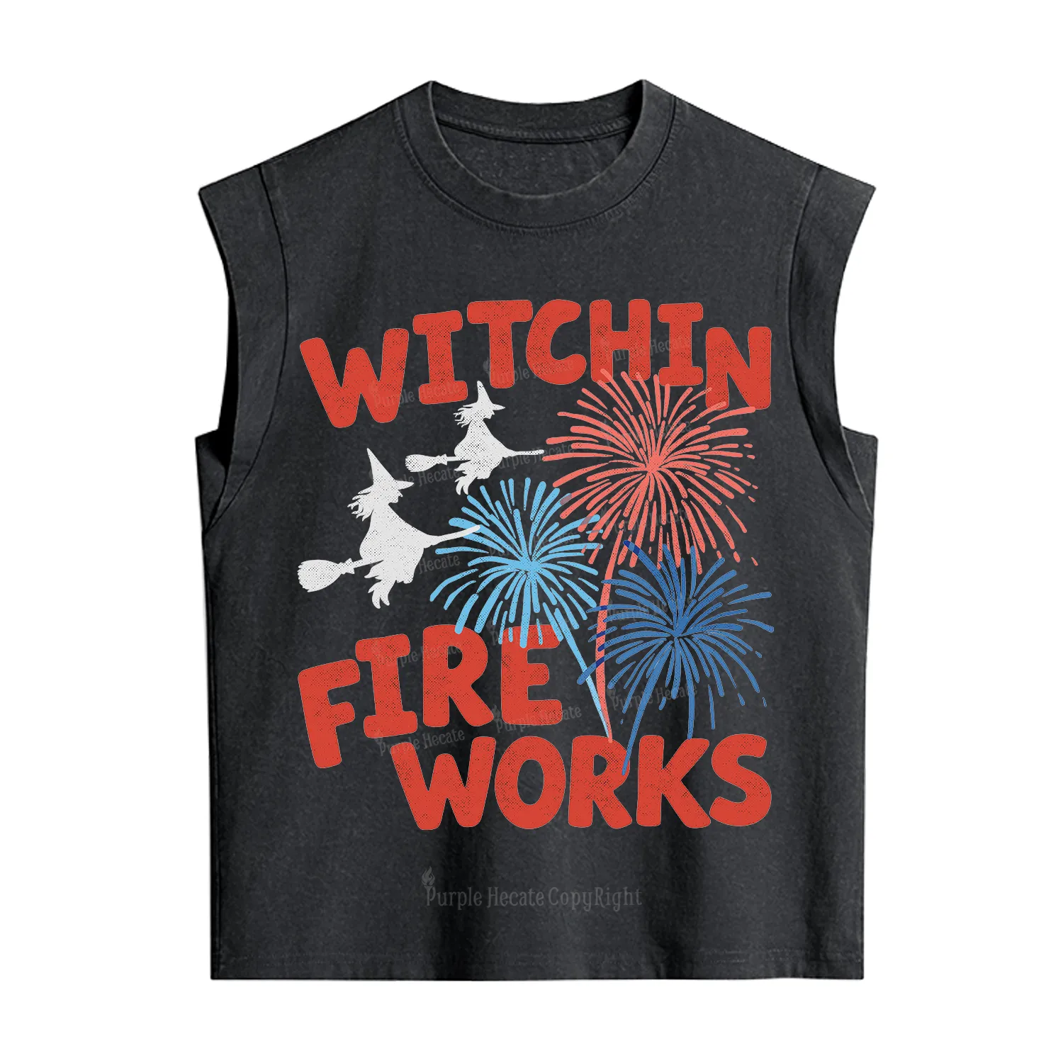 Purplehecate Witchin' Fireworks 4th of July Vintage Washed Tank