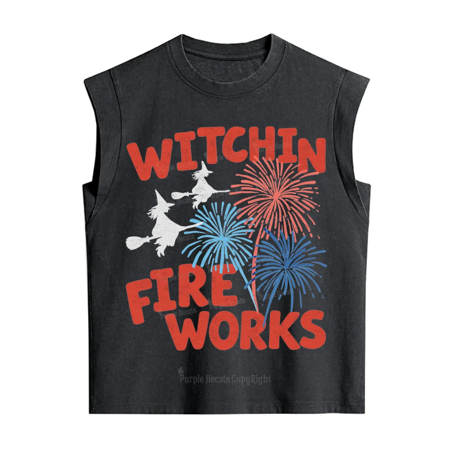Purplehecate Witchin' Fireworks 4th of July Vintage Washed Tank